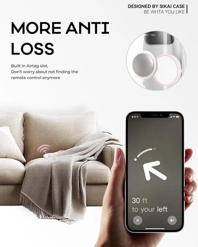 Alt view image 5 of 7 - Silicone Case Fit Designed for Apple TV 4K 2021/2022 Siri Remote Protective Case with Shockproof Compatible with AirTag (Pink Paw)
