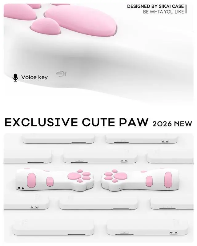 Alt view image 3 of 7 - Silicone Case Fit Designed for Apple TV 4K 2021/2022 Siri Remote Protective Case with Shockproof Compatible with AirTag (Pink Paw)
