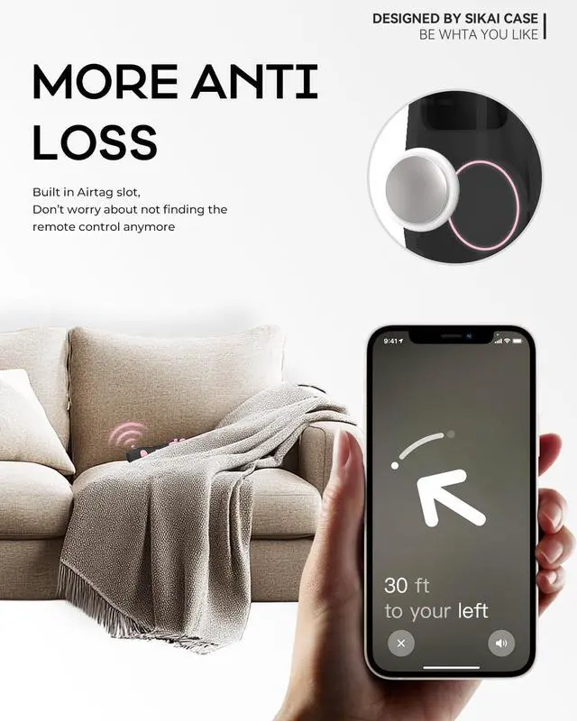 Alt view image 5 of 7 - Silicone Case Fit Designed for Apple TV 4K 2021/2022 Siri Remote Protective Case with Shockproof Compatible with AirTag (Black Paw)