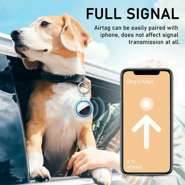 Alt view image 3 of 7 - Waterproof Case for AirTag(4 Pack) - Shockproof & Dustproof for Apple AirTag Holder with Keychain for Pets, Kids, Luggage, Bags, Keys - 4 Color