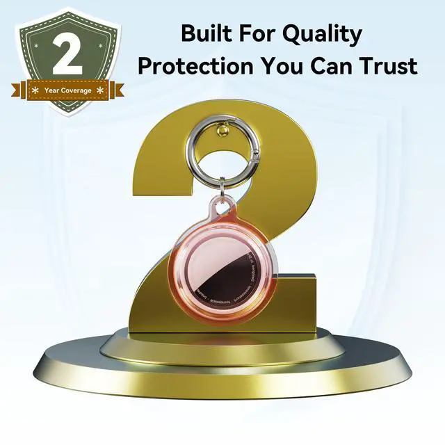 Alt view image 7 of 7 - Waterproof Case for AirTag(4 Pack) - Shockproof & Dustproof for Apple AirTag Holder with Keychain for Pets, Kids, Luggage, Bags, Keys - 4 Color