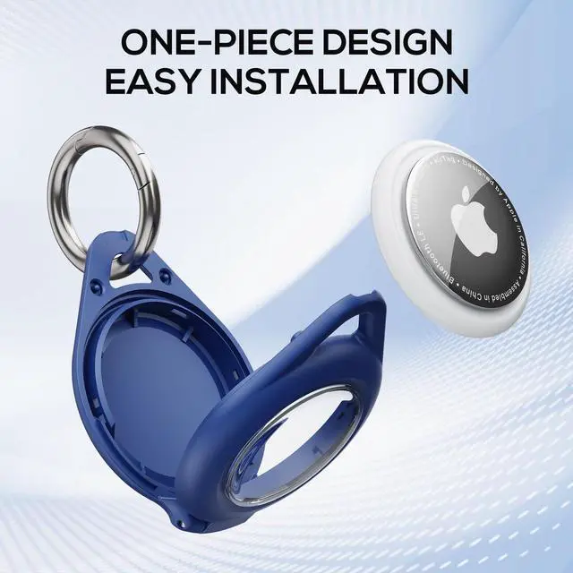 Alt view image 3 of 7 - Waterproof Airtag Holder - 4 Pack Airtag 2nd & 1st Keychain Holder Compatible with Apple AirTags, Ultra Durable Anti-Scratches Protective Case with Keyring for Luggage, Backpack, Pet, Bag, Black/Blue