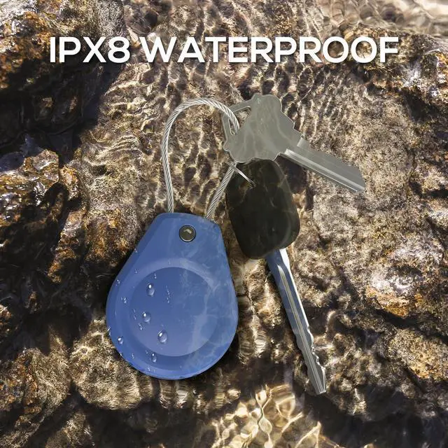 Alt view image 2 of 7 - Waterproof AirTag Keychain Holder - (4 Pack) Air tag 2nd & 1st Lock Case with Wire Cable Compatible with Apple AirTags, Ultra Durable Anti-Lost Protective Case with Keyring for Luggage, Backpack
