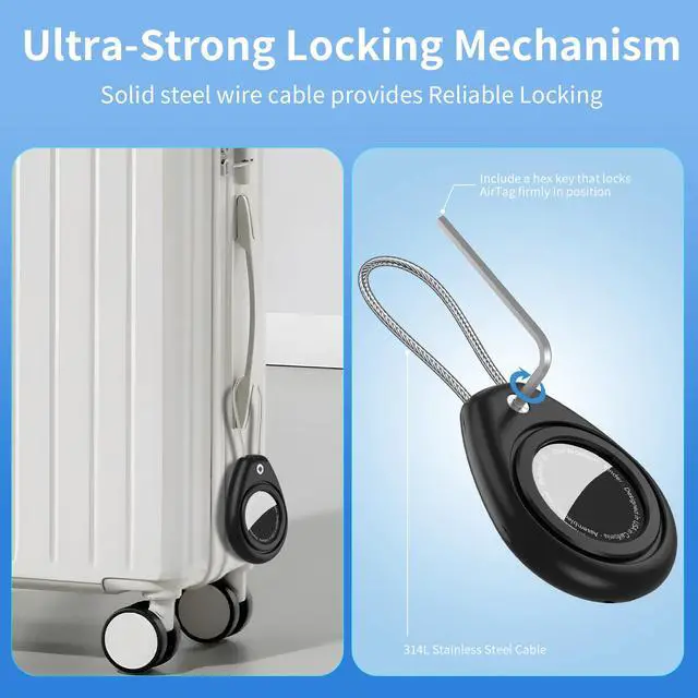 Alt view image 3 of 6 - for AirTag Holder for Apple AirTag (1st & 2nd Generation), 4 Pack AirTag Keychain Waterproof Shockproof Air Tag Case with Secure Key Ring for Keys, Pets, Wallet, Luggage & Backpack