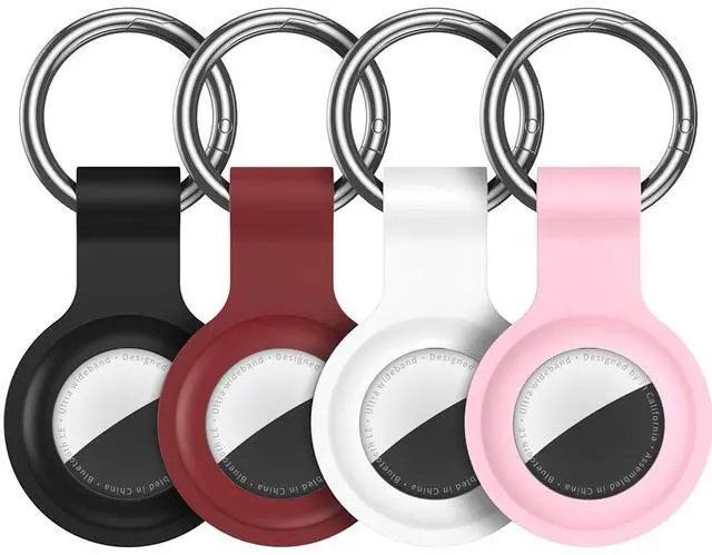 Main image of Compatible with AirTag Holder Case Keychain 4 Pack, for AirTag 1st & 2nd Generation Key Chain Ring Case Cover for Air Tag Holder GPS Tracker Item Air Tags Finders Air Tagholder for Kids,Bags,Luggages