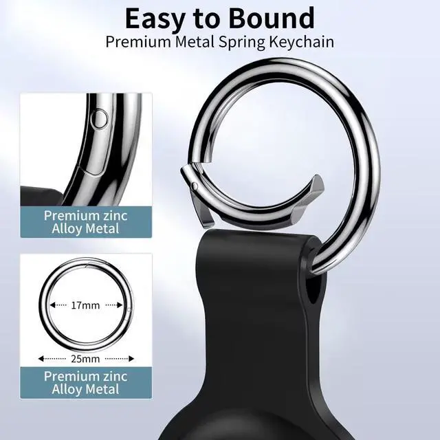 Alt view image 4 of 7 - Compatible with AirTag Holder Case Keychain 4 Pack, for AirTag 1st & 2nd Generation Key Chain Ring Case Cover for Air Tag Holder GPS Tracker Item Air Tags Finders Air Tagholder for Kids,Bags,Luggages