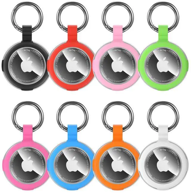 Alt view image 6 of 6 - Compatible with AirTag Case Keychain, IPX8 Waterproof Air Tag Holder, Silicone AirTags Cases with Key Ring Apple GPS Item Finders Accessories (Black/Black/Black/Black)