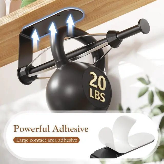 Alt view image 5 of 7 - Paper Towel Holder Under Cabinet, Black Wall Mount Paper Towel Holders