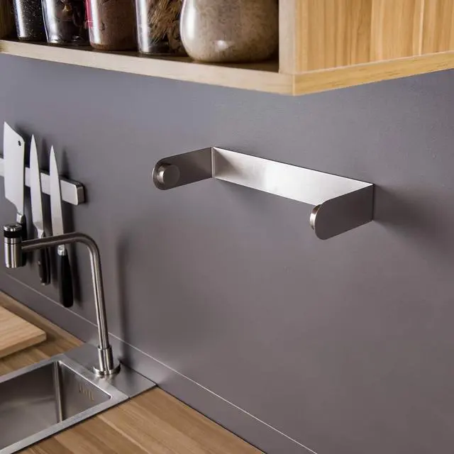 Alt view image 6 of 7 - Paper Towel Holder Under Cabinet Self Adhesive Paper Towel Rack (No Drilling), Stainless Steel Wall Mount Paper Towel Holder, Rustproof, Easy Tear