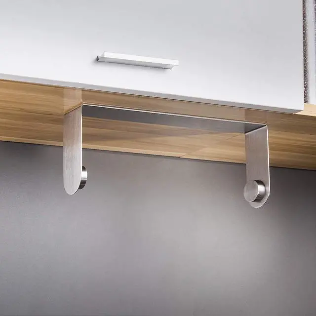 Alt view image 5 of 7 - Paper Towel Holder Under Cabinet Self Adhesive Paper Towel Rack (No Drilling), Stainless Steel Wall Mount Paper Towel Holder, Rustproof, Easy Tear