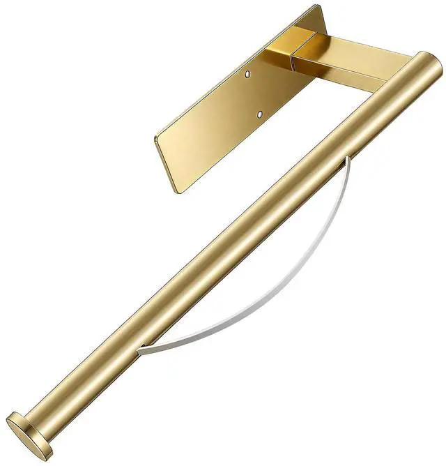 Main image of Paper Towel Holder Under Cabinet, Single Hand Operable Tearing Off Paper Towels with Damping Effect, Both Available in Adhesive and Screws, Stainless Steel (Gold)