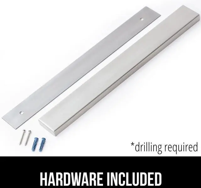 Alt view image 3 of 7 - 304 Stainless Steel Magnetic Knife Holder Strip, 10 Inch | Heavy Duty and Secure Wall Mounted Bar for Knives, Tools, Holds Up to 6 lbs, Kitchen Home Organizer, Easy Installation