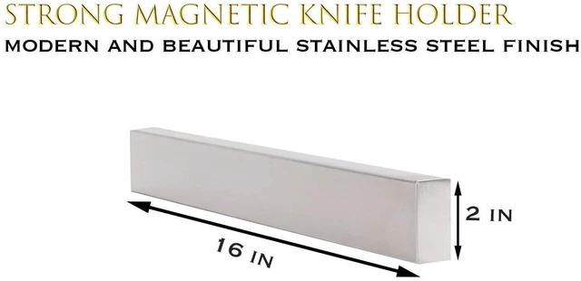 Alt view image 3 of 4 - Magnetic Knife Holder For Wall 16 Inch, Knife Magnetic Strip, Stainless Steel Magnetic Knife Holder Rack Use as Kitchen Knife Holder, Kitchen Utensil Holder