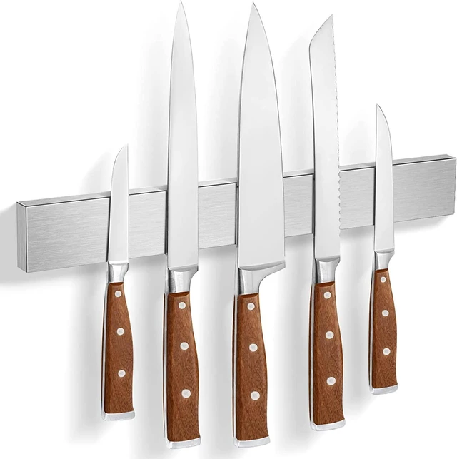 Main image of Knife Magnetic Strip, Magnetic Knife Holder for Wall Mount Fridge Refrigerator Knives Magnet Bar Tool Rack RV Kitchen Utensil Holder Metal Kitchen Tool Holder Knives Block RV Accessories 12 Inch