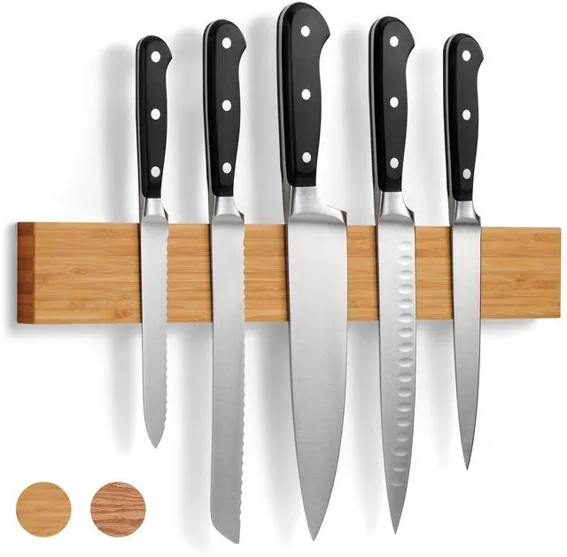 Main image of Magnetic Knife Holder for Wall, 16 - Powerful Knife Magnetic Strip | for Knives, Utensils and Tools - Not Compatible with Refrigerators - 100% Solid Bamboo