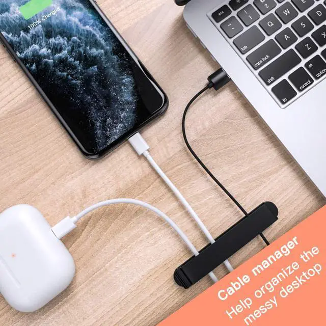 Alt view image 6 of 6 - Cable Clips, 3 Pack Cord Organizer Charger Cable Management for Organizing Home Office Desk Phone Car Wire, Self Adhesive Cord Holders (Black)