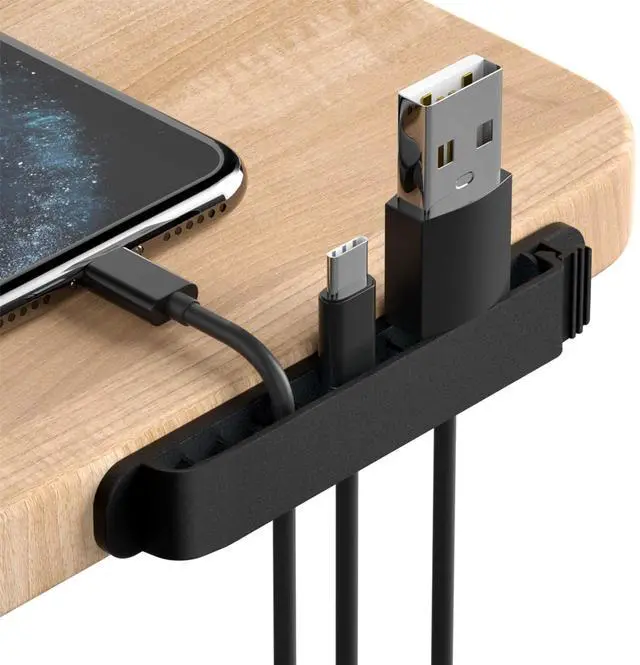 Main image of Cable Clips, 3 Pack Cord Organizer Charger Cable Management for Organizing Home Office Desk Phone Car Wire, Self Adhesive Cord Holders (Black)