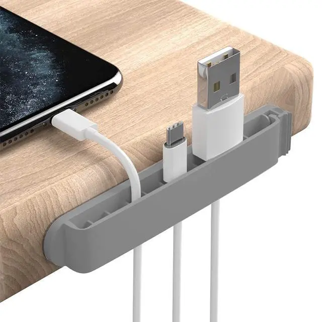 Main image of Cable Clips, 3 Pack Cord Organizer Charger Cable Management for Organizing Home Office Desk Phone Car Cable Wire, Self Adhesive Cord Holders (Gray)