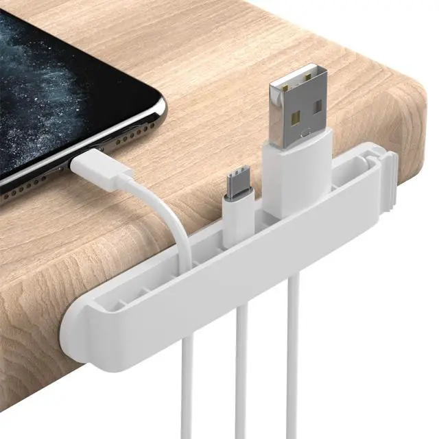 Main image of Cable Clips, 3 Pack Cord Organizer Charger Cable Management for Organizing Home Office Desk Phone Car Cable Wire, Self Adhesive Cord Holders (White)