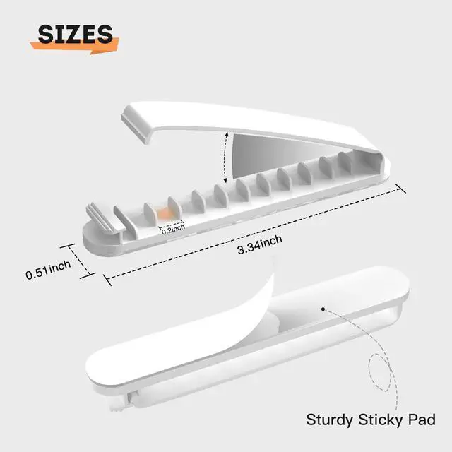 Alt view image 3 of 6 - Cable Clips, 3 Pack Cord Organizer Charger Cable Management for Organizing Home Office Desk Phone Car Cable Wire, Self Adhesive Cord Holders (White)