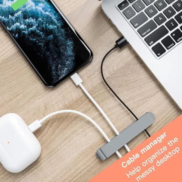 Alt view image 6 of 6 - Cable Clips, 3 Pack Cord Organizer Charger Cable Management for Organizing Home Office Desk Phone Car Cable Wire, Self Adhesive Cord Holders (Gray)