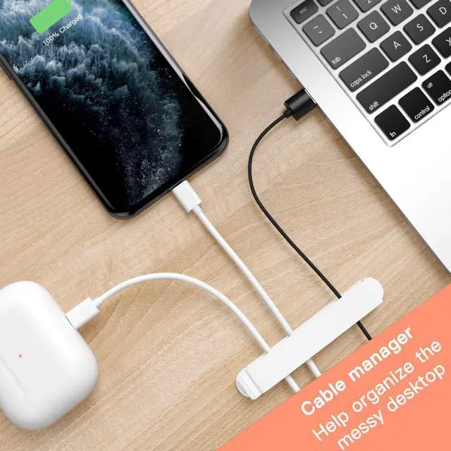 Alt view image 6 of 6 - Cable Clips, 3 Pack Cord Organizer Charger Cable Management for Organizing Home Office Desk Phone Car Cable Wire, Self Adhesive Cord Holders (White)