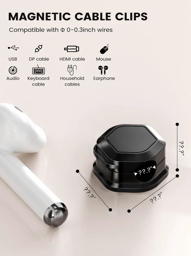 Alt view image 6 of 7 - 6 Pack Magnetic Cable Clips, Cable Smooth Adjustable Cord Organizer Holder, Hide Phone Charging Cable Keeper, Strong Adhesive Wire Charger Holder for Nightstand, Desk, Car, Office Supplies