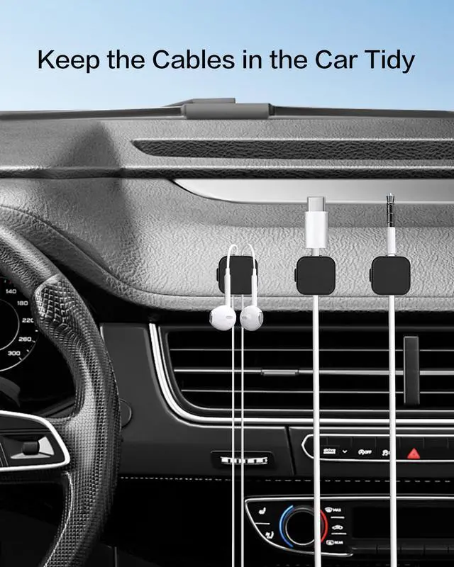Alt view image 6 of 6 - 10 Pack Desk Cable Strong Adhesive Management ClipsOrganize Phone Charging Magnetic Cable Wire Holder, Easy to Open, for Desk, Wall, Office, Car,Nightstand(Black)