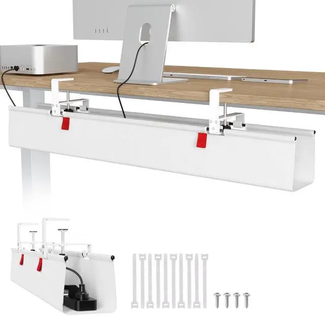 Main image of No Drill Under Desk Cable Management Tray, 36 inch Cable Management