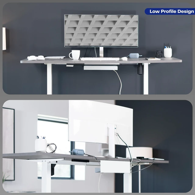Alt view image 7 of 7 - White 17 inch Under Desk Cable Management Tray, DESK-AC06-1CW Low Profile Power Strip Holder, Cord Organizer, Wire Tamer Steel Cable Rack for Office and Home, Holds 11 lbs