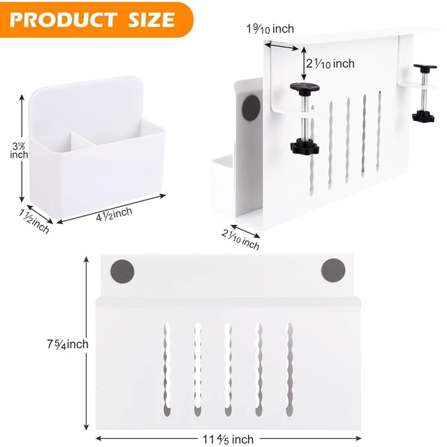 Alt view image 2 of 7 - Desk Side Storage, Under Desk Laptop Mount, Table Side Hanging File Organizer, No Drill Clamp On Cable Management Tray, Laptop Holder with Magnetic Pen Holder for Office and Home