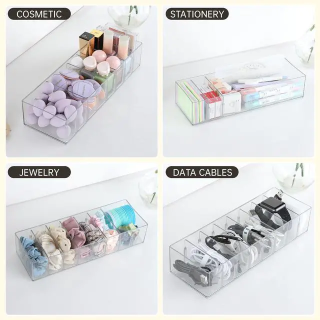 Alt view image 6 of 7 - 2 Pack Cable Storage Organizer Box with 8 Compartments, Small