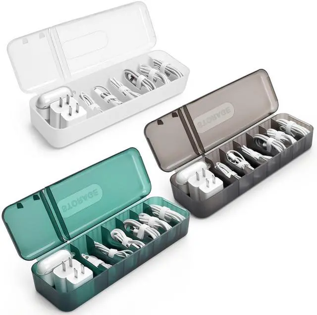 Main image of 3 Pack Charger Cord Storage,Multipurpose Cable Organizer Bags, Fits Home Office Charger Organizers, Power Cord Organizer.