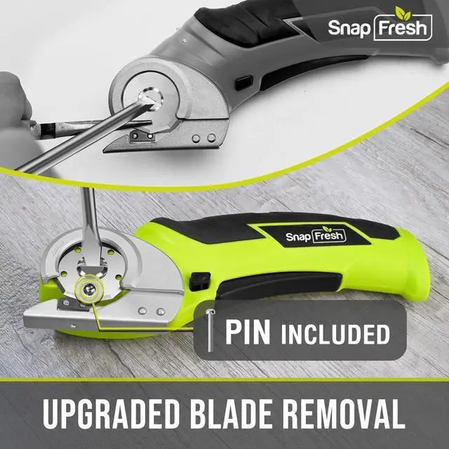 Alt view image 6 of 7 - Cordless Electric Scissors, 4V Electric Mini Box Cutter, Carpet & Cardboard Cutter Tool with a Replacement Blade/Charger, Rotary Cutter for Cardboard Packages Leather Plastic Green