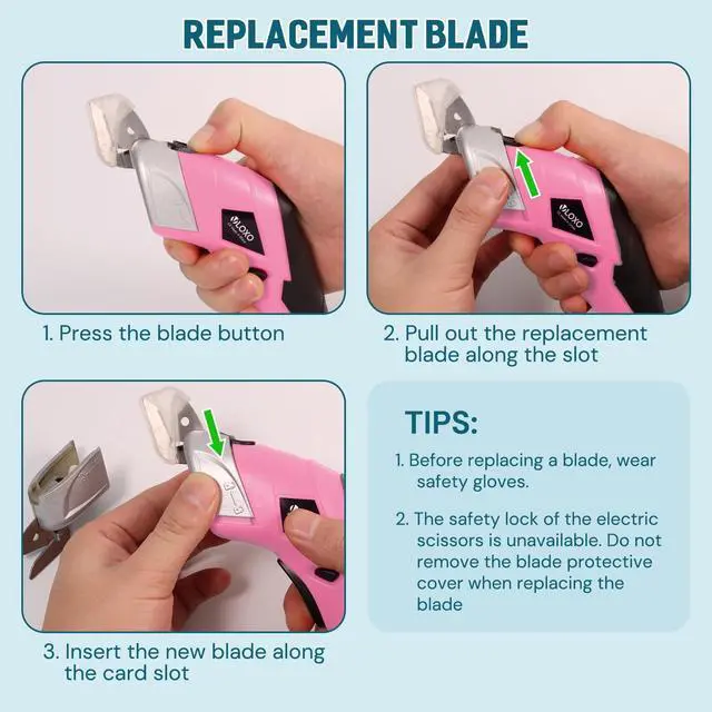 Alt view image 5 of 7 - Cordless Electric Scissors Cardboard Cutter with 2 Type Blades Rechargeable Powerful Shears Cutting Tool for Fabric Electric Box Cutter Leather Felt with Charger & Storage Box-Pink