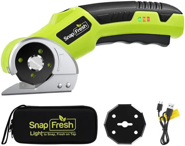 Main image of 4V Cordless Electric Scissors, Rechargeable Cardboard Cutter & Box Cutter Rotary Tool, 285 RPM Fabric Carpet Leather Cutter with LED, Extra Blade, 2.0Ah Battery & Storage Bag(SP5091)