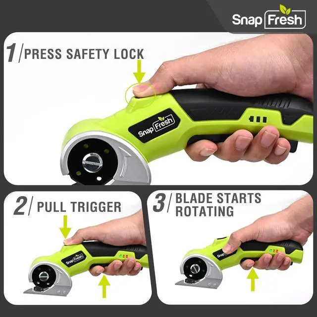 Alt view image 6 of 7 - 4V Cordless Electric Scissors, Rechargeable Cardboard Cutter & Box Cutter Rotary Tool, 285 RPM Fabric Carpet Leather Cutter with LED, Extra Blade, 2.0Ah Battery & Storage Bag(SP5091)