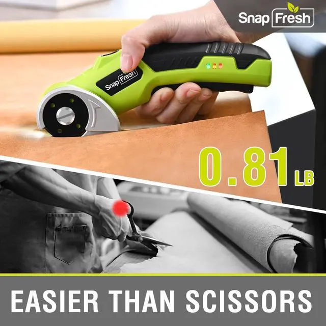 Alt view image 5 of 7 - 4V Cordless Electric Scissors, Rechargeable Cardboard Cutter & Box Cutter Rotary Tool, 285 RPM Fabric Carpet Leather Cutter with LED, Extra Blade, 2.0Ah Battery & Storage Bag(SP5091)