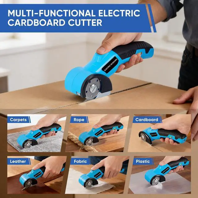 Alt view image 6 of 7 - Upgraded Cordless Electric Scissors, Cardboard Cutter Electric 4.2V 360RPM 2000mAh, Rechargeable Electric Scissors for Cardboard,For Thin Cardboard Box Carpet Leather,Paper,Fabric,Carpet,Plastic