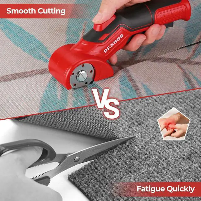 Alt view image 5 of 7 - Cordless Electric Scissors Cardboard Cutter, 4V Electric Box Cutter with Safety Lock, Ergonomic Carpet Cutter for Effortless Cutting of Cardboard, Fabric, Plastic, Leather and Package