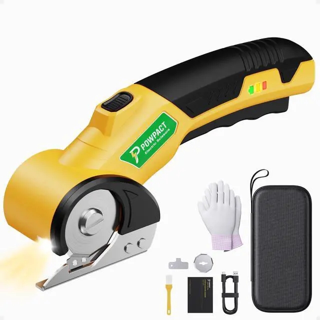 Main image of High Speed Cardboard Cutter, Cordless Electric Scissors for Cardboard Fabric Carpet, Automatic Electric Box Cutter with Safety Lock - Rechargeable Battery, Heavy Duty Power, Rotary Cutting