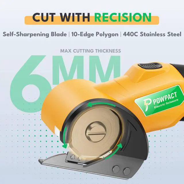 Alt view image 3 of 7 - High Speed Cardboard Cutter, Cordless Electric Scissors for Cardboard Fabric Carpet, Automatic Electric Box Cutter with Safety Lock - Rechargeable Battery, Heavy Duty Power, Rotary Cutting