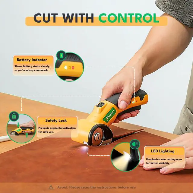 Alt view image 5 of 7 - High Speed Cardboard Cutter, Cordless Electric Scissors for Cardboard Fabric Carpet, Automatic Electric Box Cutter with Safety Lock - Rechargeable Battery, Heavy Duty Power, Rotary Cutting