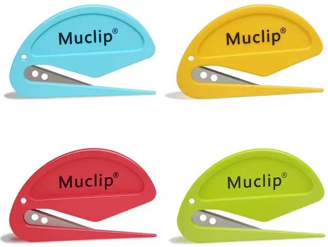 Main image of 4 Pack Letter Opener Envelope Slitter - Ergonomic ABS Grip, Hidden Stainless Steel Blade,Fast Opener for Envelope,Letter,Mail,Package,Ideal for Office,Home,Business (Boxed)