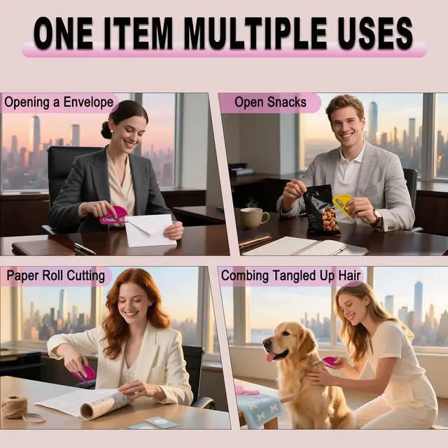 Alt view image 4 of 6 - 6 Pack Letter Opener Envelope Slitter Envelope Opener for Women Men,Office Worker,Graduate Students,Home,Office,Postal.Mail Opener with Safety Concealed Sharp Blade Neatly Opened Without Damage