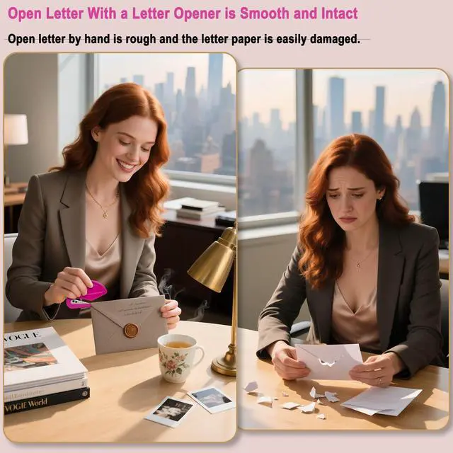 Alt view image 5 of 6 - 6 Pack Letter Opener Envelope Slitter Envelope Opener for Women Men,Office Worker,Graduate Students,Home,Office,Postal.Mail Opener with Safety Concealed Sharp Blade Neatly Opened Without Damage