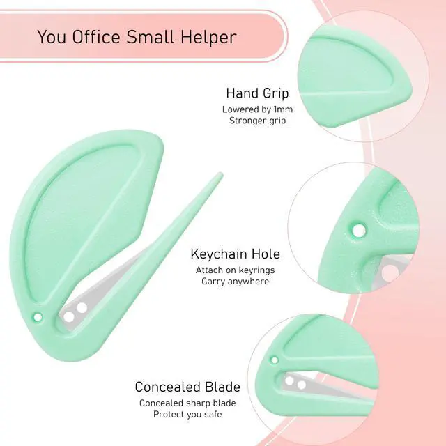 Alt view image 2 of 6 - 6 Pack Macarons Envelope Opener - Letter Opener Envelope Slitter with Safety Concealed Sharp Blade for Women,Men,Office Worker,Graduate Students.Mail Opener for Home,Office,Postal