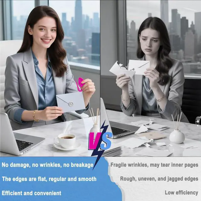 Alt view image 4 of 6 - 3 Pack Letter Opener Envelope Slitter Envelope Opener with Safety Concealed Sharp Blade Neatly Opened Without Damage.Mail Opener for Women Men,Office Worker,Graduate Students,Home,Office,Postal
