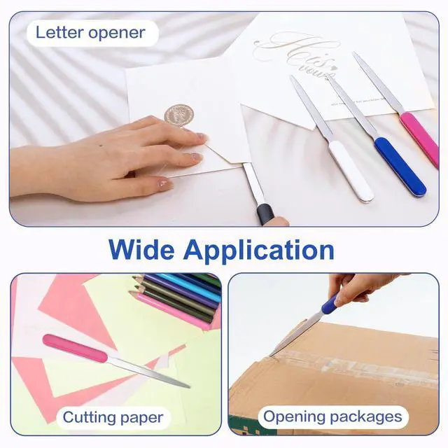 Alt view image 6 of 7 - 7 Pack Letter Opener Set, 7.5 Inch Stainless Steel Envelope Slitter, Efficient Mail Opener Tool Ideal for Office and Home Use