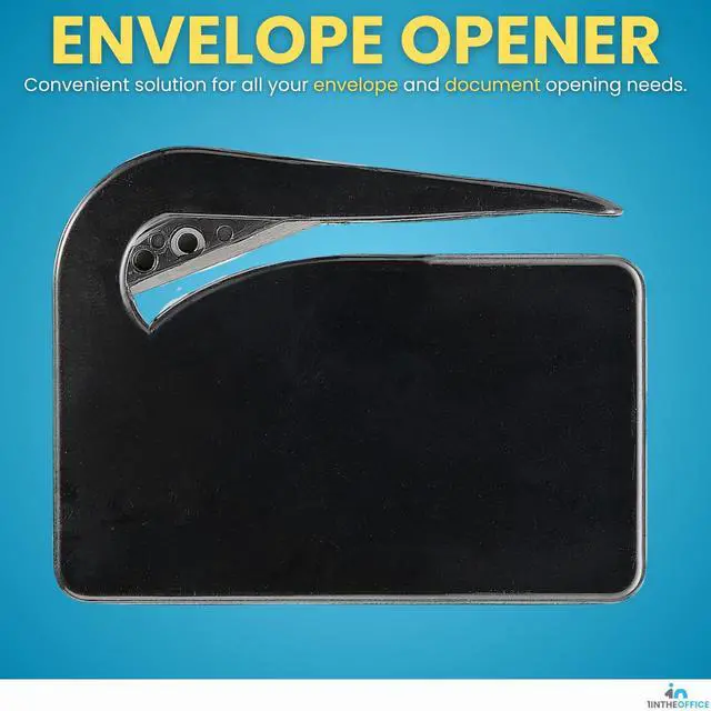 Alt view image 2 of 7 - Letter Opener, Envelope Opener Slitter Concealed Blade, Black 2 Pack